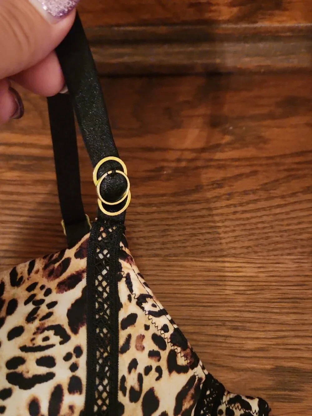 Victoria's Secret Leopard Print Bra with Black Lace